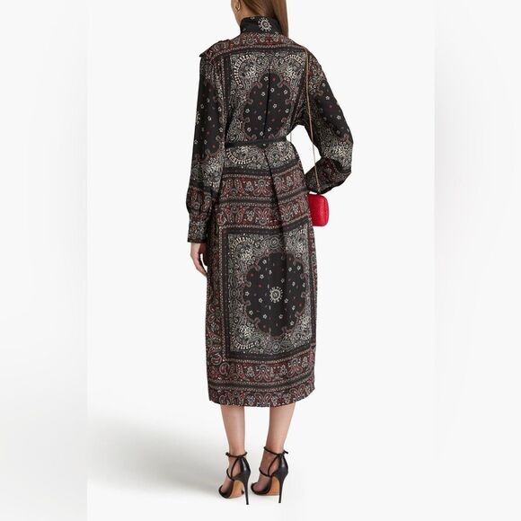 Zimmermann Matchmaker Utility Silk Dress in Black Bandana AU 1 - Picture 2 of 15